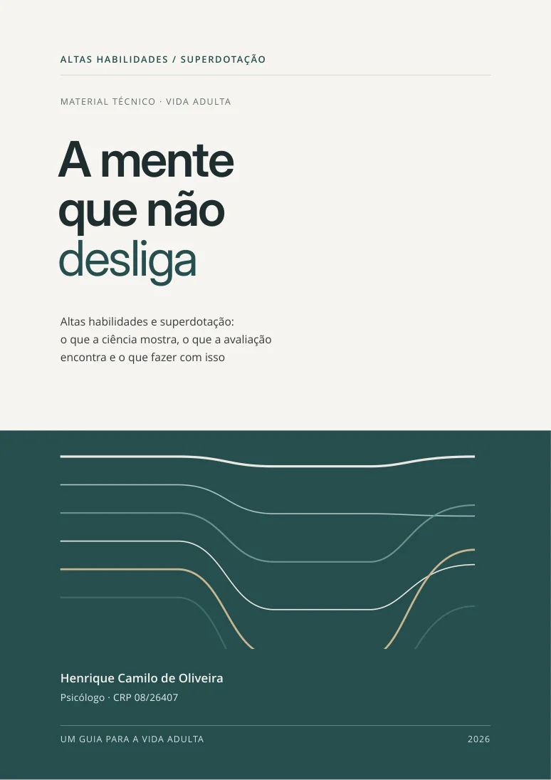 Capa original: A mente que não desliga, por Henrique Camilo de Oliveira